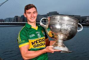 Kerry's James O'Donoghue with the cup in July prior to their win.